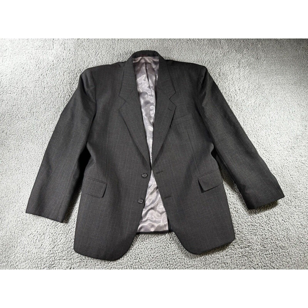 Savile Row Blazer Sports Coat Men 48 R Gray Business Casual 2 Button Classic